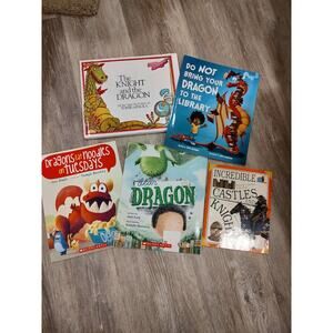 Lot of 5 dragon themed books teacher library lot